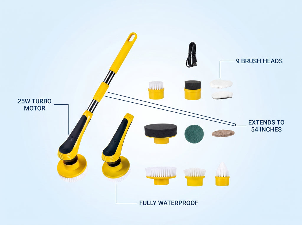 Scrubbi Pro — Extendable Electric Spin Scrubber